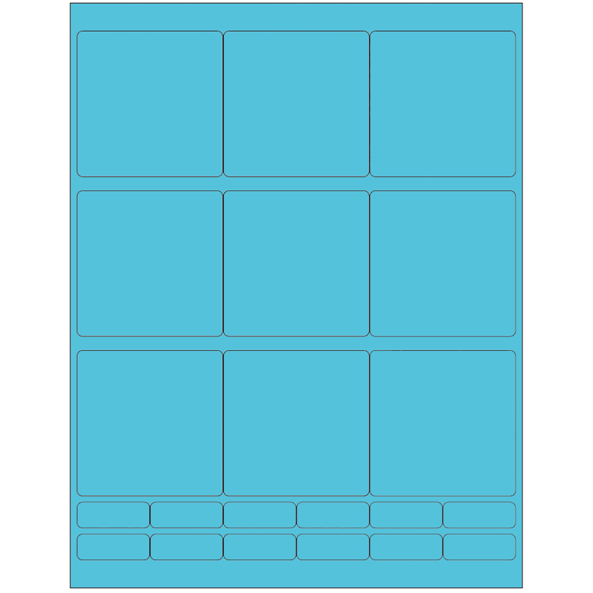 2.75" x 2.75" Turquoise Rectangular Sheet Labels
