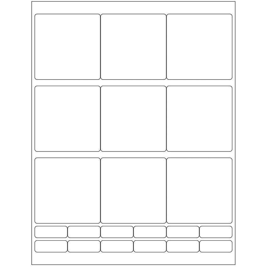2.75" x 2.75" White Vinyl Drum Rectangular Sheet Labels