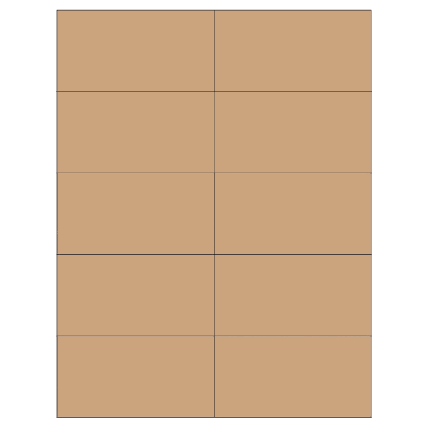 4.25" x 2.2" Brown Kraft Rectangular Sheet Labels