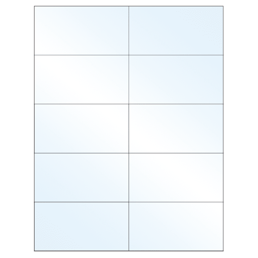4.25" x 2.2" Crystal Clear Rectangular Sheet Labels