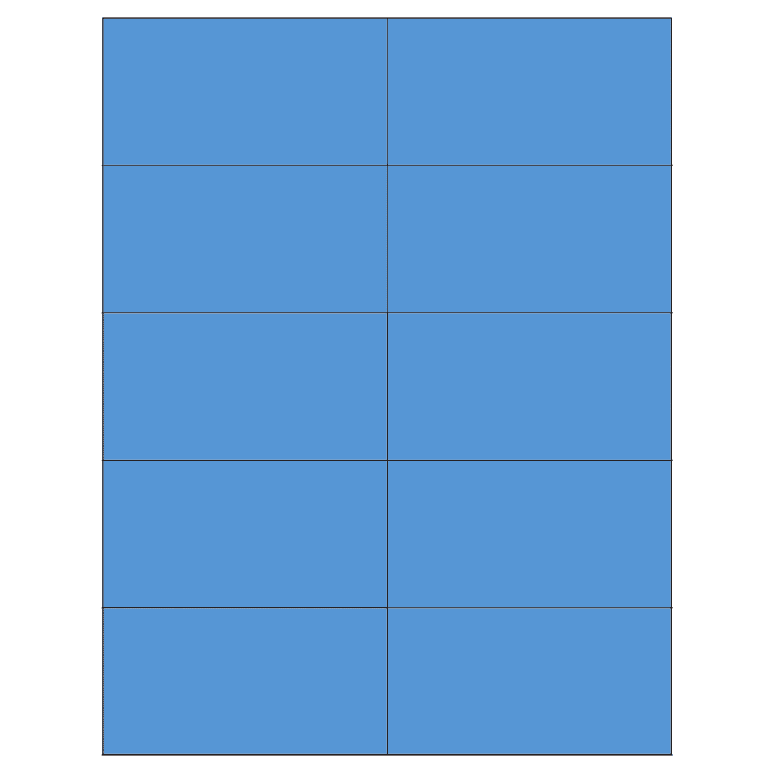 4.25" x 2.2" Fluorescent Blue Rectangular Sheet Labels