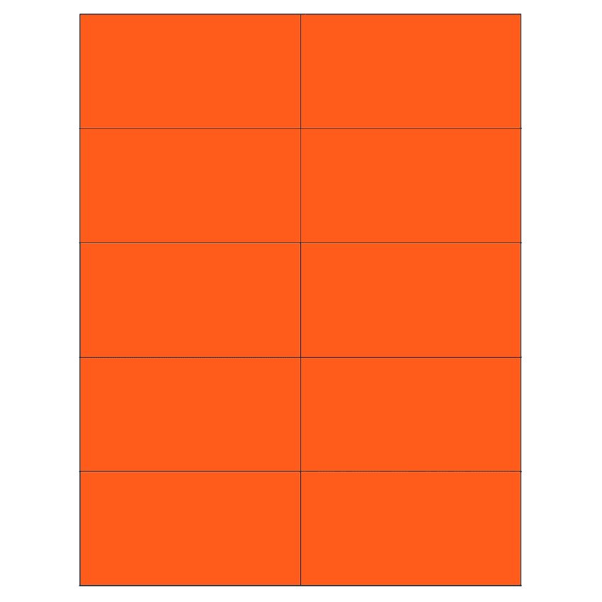 4.25" x 2.2" Fluorescent Red Rectangular Sheet Labels