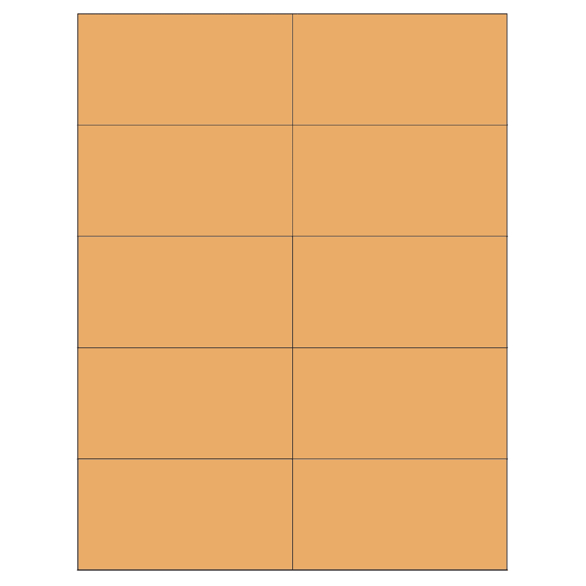 4.25" x 2.2" Pastel Orange Rectangular Sheet Labels