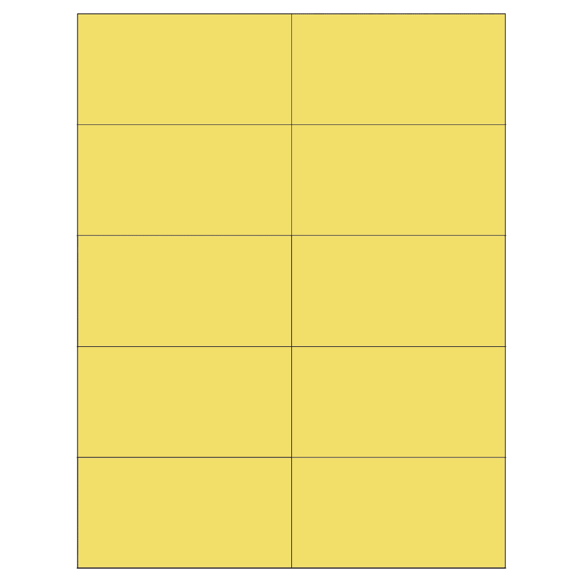 4.25" x 2.2" Pastel Yellow Rectangular Sheet Labels