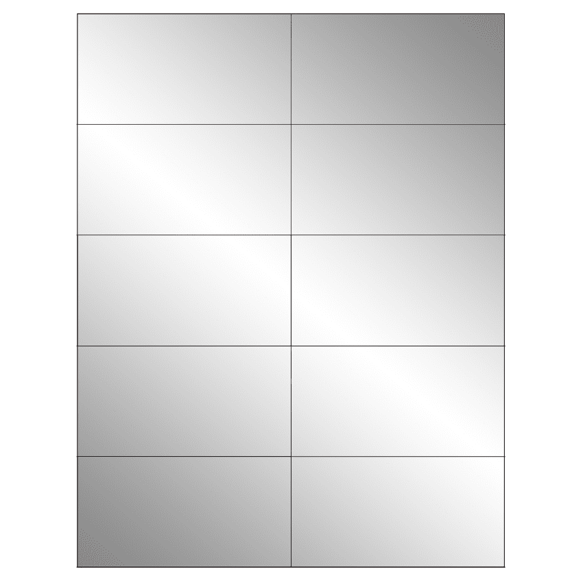 4.25" x 2.2" Silver Foil Rectangular Sheet Labels
