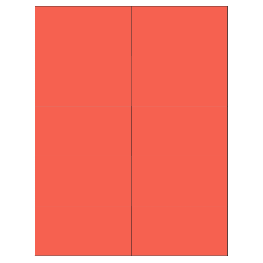 4.25" x 2.2" Red Rectangular Sheet Labels