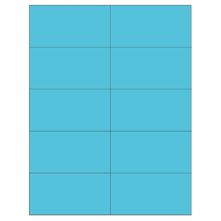 4.25" x 2.2" Turquoise Rectangular Sheet Labels