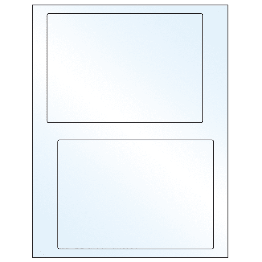6.78" x 4.75" Crystal Clear Rectangular Sheet Labels