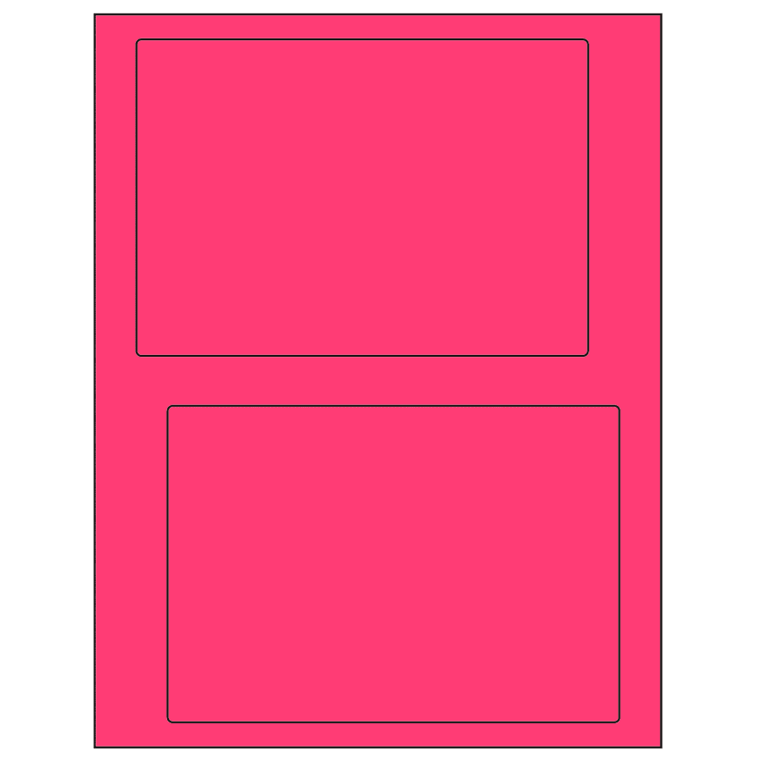 6.78" x 4.75" Fluorescent Pink Rectangular Sheet Labels