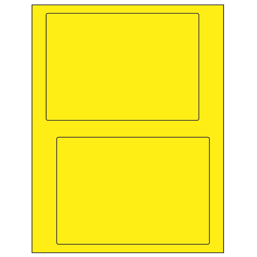 6.78" x 4.75" Fluorescent Yellow Rectangular Sheet Labels