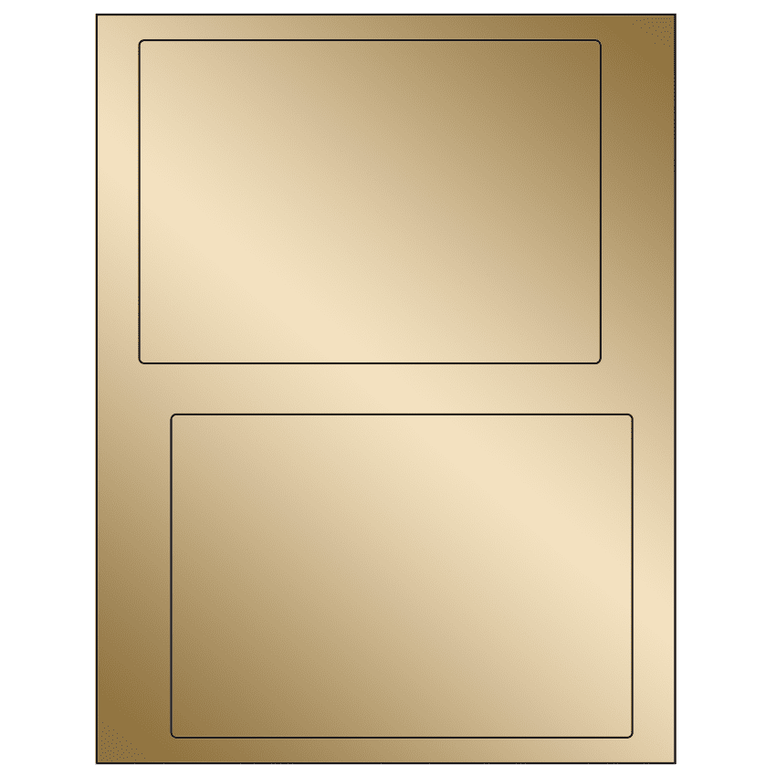 6.78" x 4.75" Gold Foil Rectangular Sheet Labels