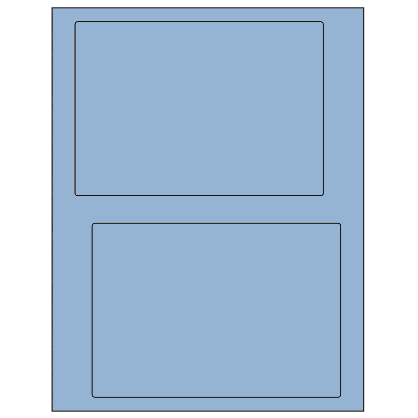 6.78" x 4.75" Pastel Blue Rectangular Sheet Labels