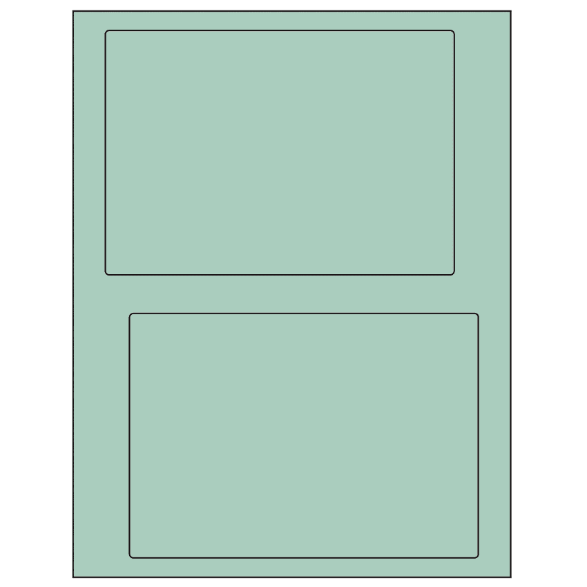 6.78" x 4.75" Pastel Green Rectangular Sheet Labels