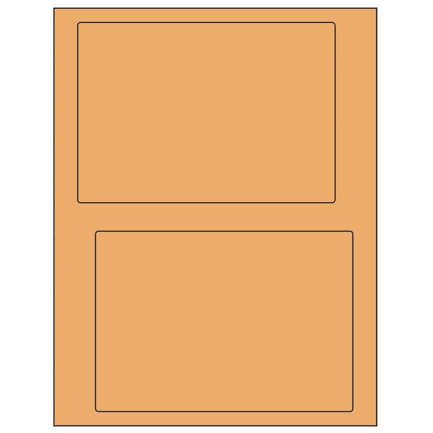 6.78" x 4.75" Pastel Orange Rectangular Sheet Labels