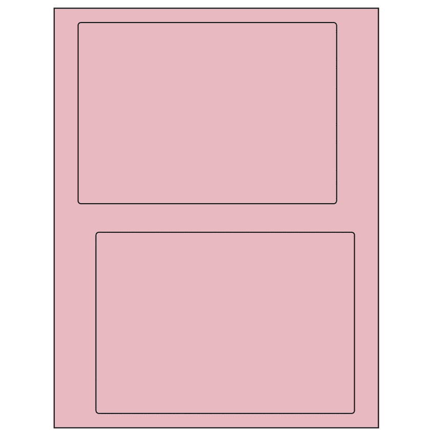 6.78" x 4.75" Pastel Pink Rectangular Sheet Labels