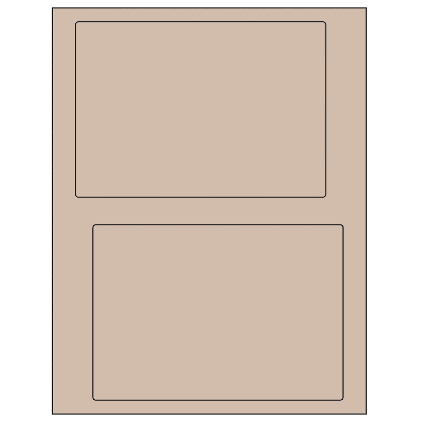 6.78" x 4.75" Pastel Tan Rectangular Sheet Labels