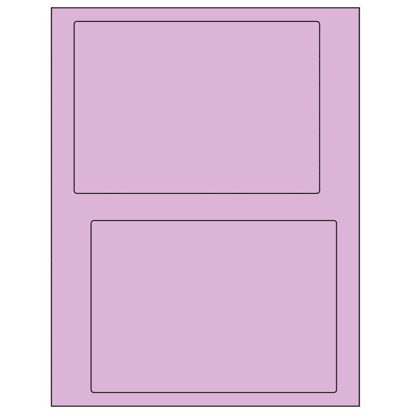 6.78" x 4.75" Pastel Purple Rectangular Sheet Labels