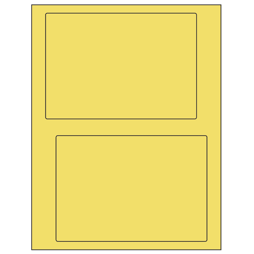 6.78" x 4.75" Pastel Yellow Rectangular Sheet Labels
