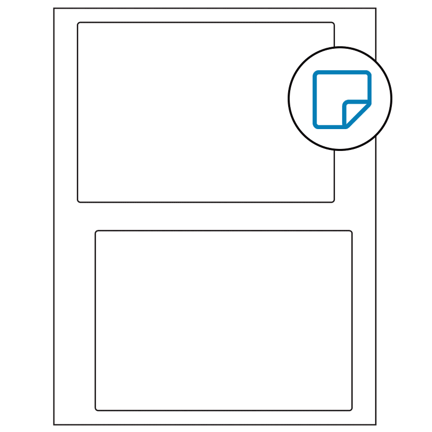 6.78" x 4.75" White Rectangular Sheet Labels - Removable Adhesive