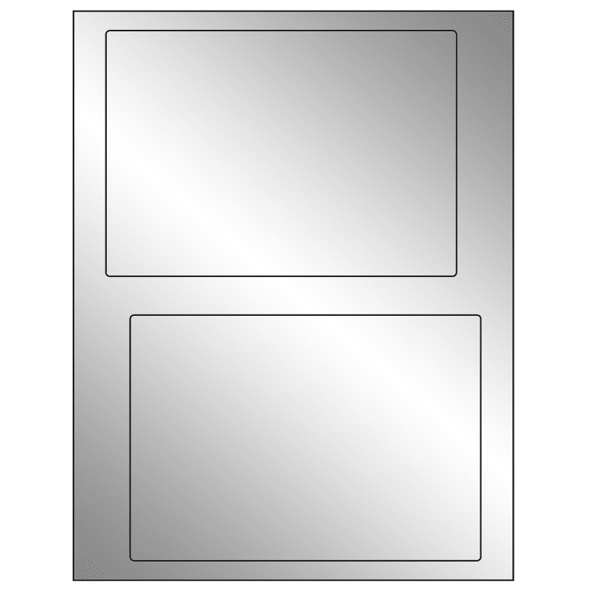 6.78" x 4.75" Silver Foil Rectangular Sheet Labels
