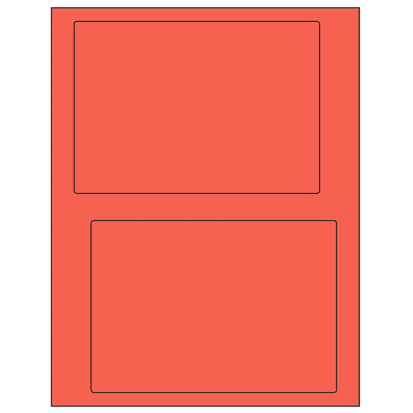 6.78" x 4.75" Red Rectangular Sheet Labels