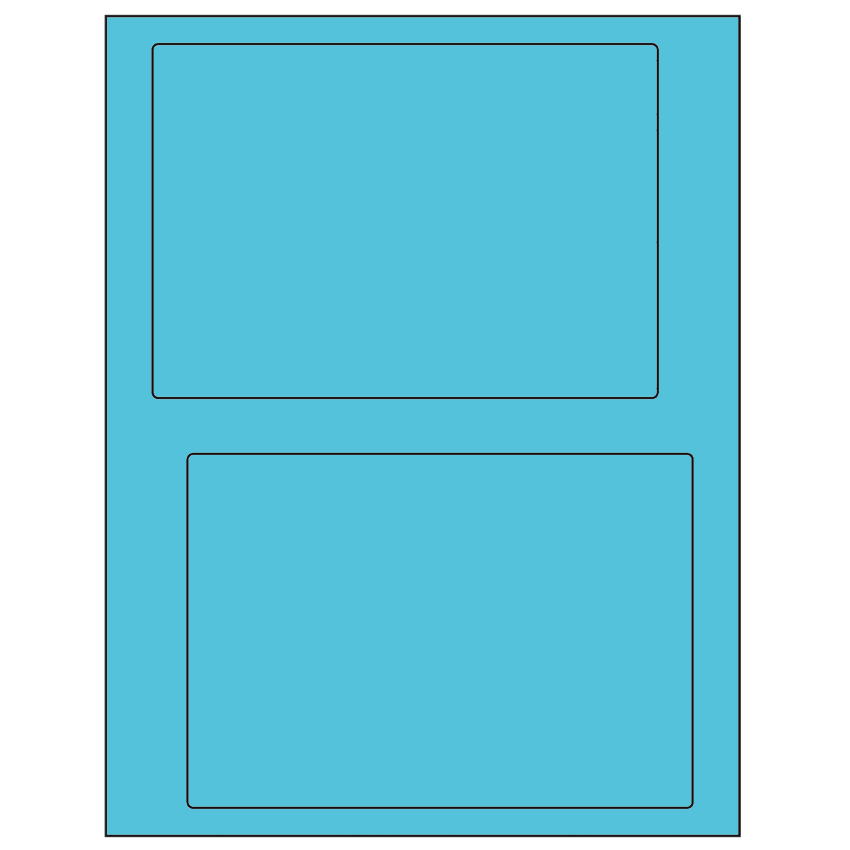 6.78" x 4.75" Turquoise Rectangular Sheet Labels