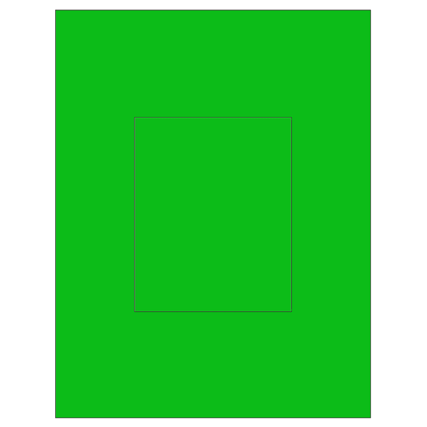 4.25" x 5.25" Fluorescent Green Rectangular Sheet Labels