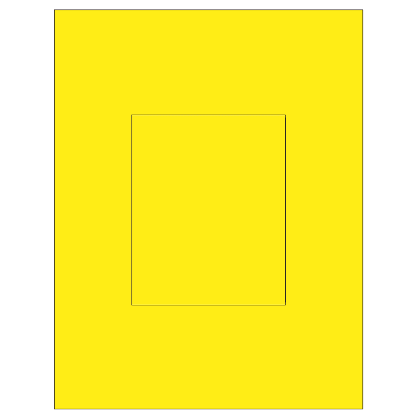 4.25" x 5.25" Fluorescent Yellow Rectangular Sheet Labels