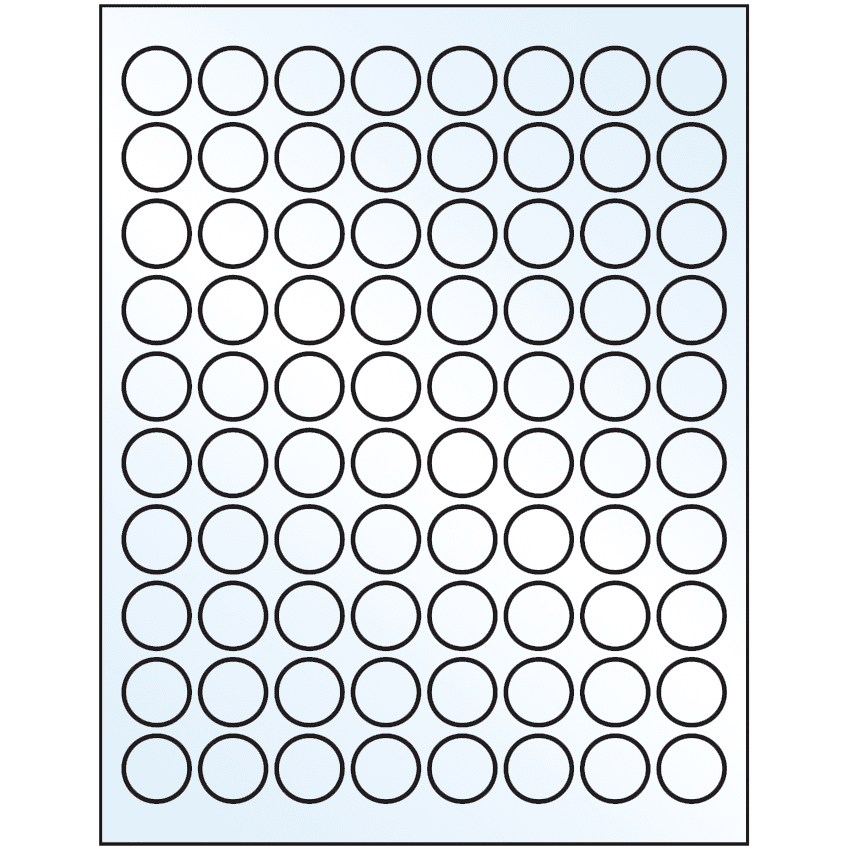 0.875" Crystal Clear Circular Sheet Labels