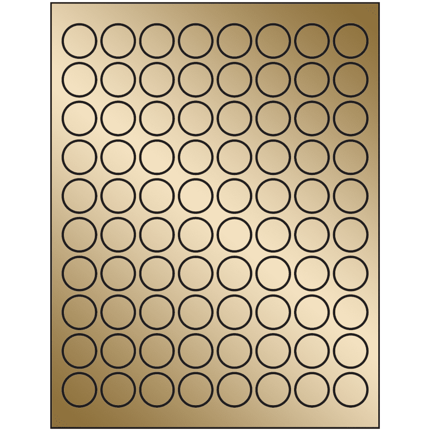 0.875" Gold Foil Circular Sheet Labels