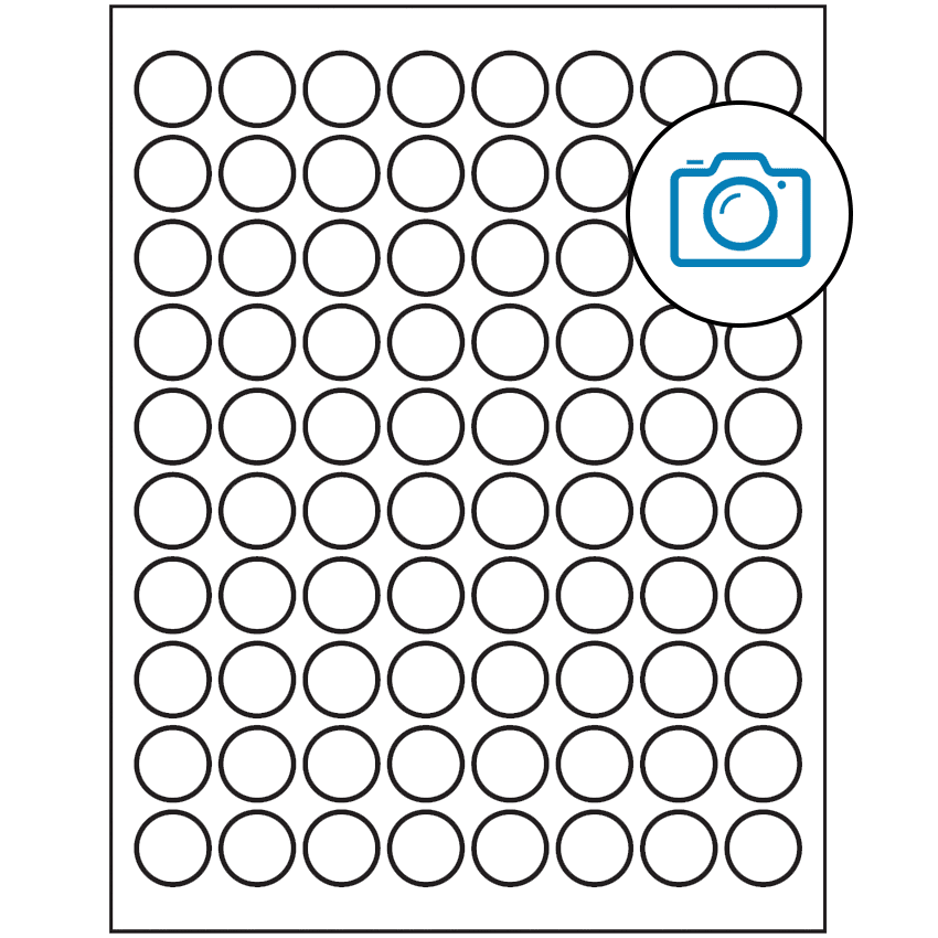 0.875" Photo Gloss Circular Sheet Labels