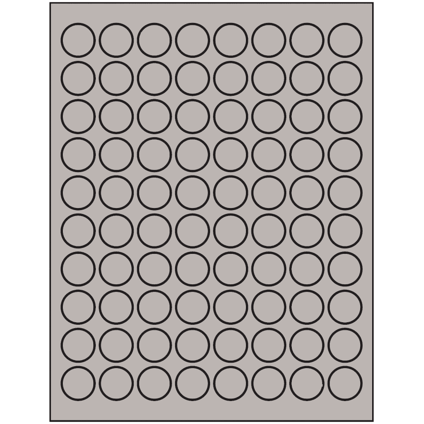 0.875" Gray Circular Sheet Labels
