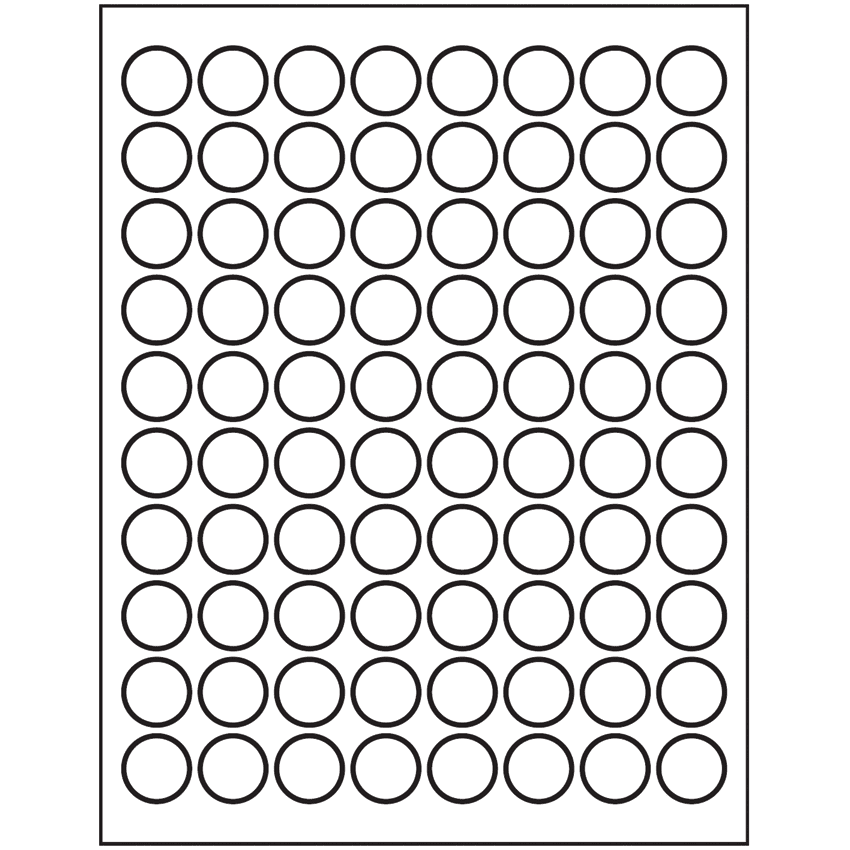 0.875" White Matte Litho Circular Sheet Labels