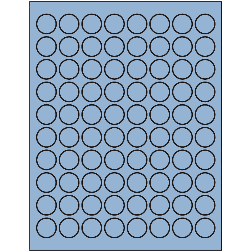 0.875" Pastel Blue Circular Sheet Labels