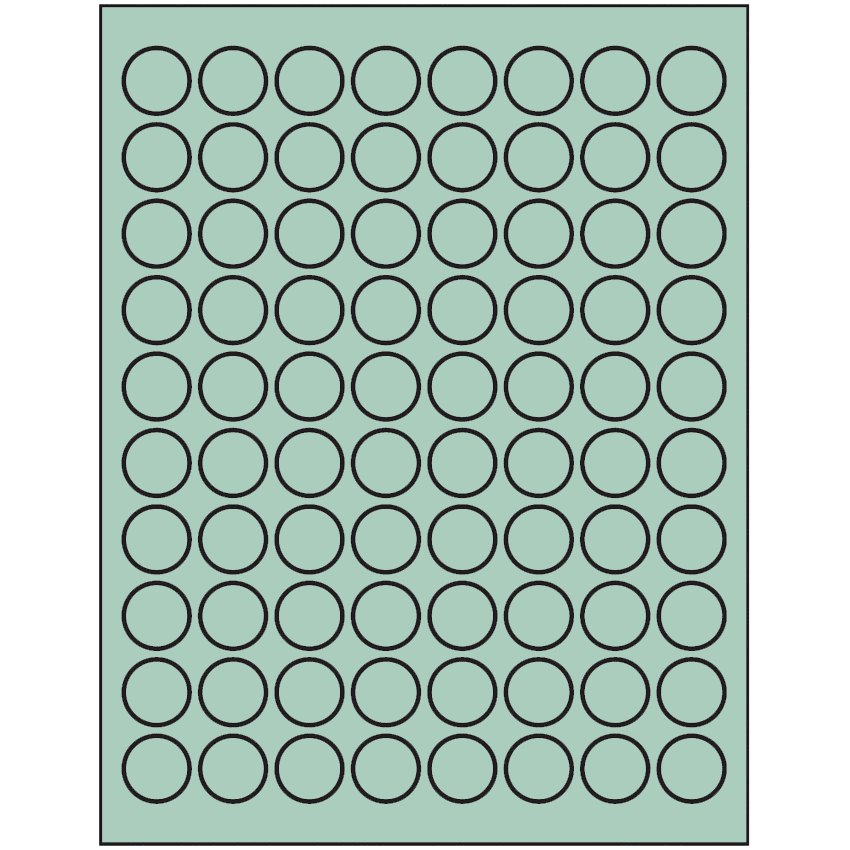 0.875" Pastel Green Circular Sheet Labels