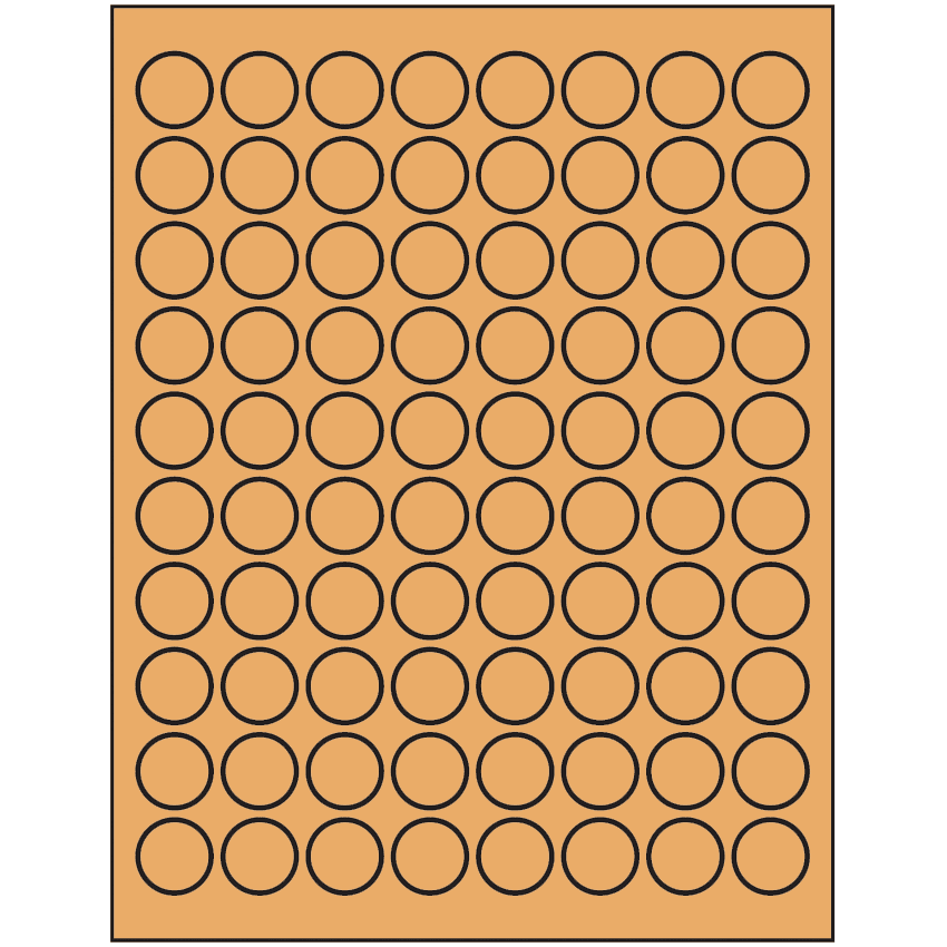 0.875" Pastel Orange Circular Sheet Labels