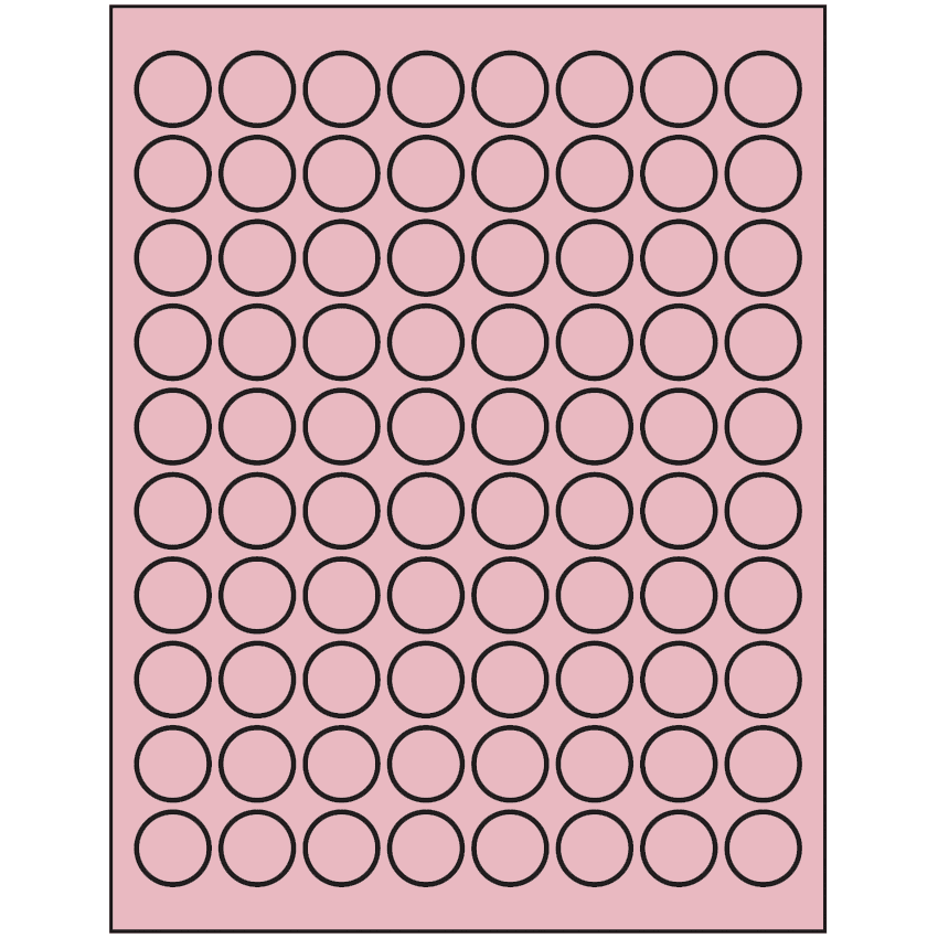 0.875" Pastel Pink Circular Sheet Labels