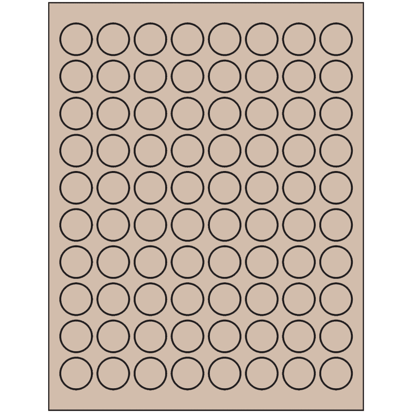 0.875" Pastel Tan Circular Sheet Labels