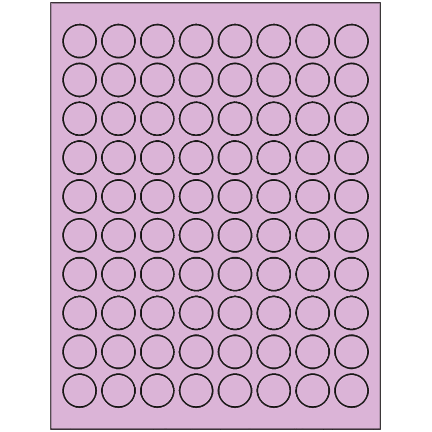 0.875" Pastel Purple Circular Sheet Labels