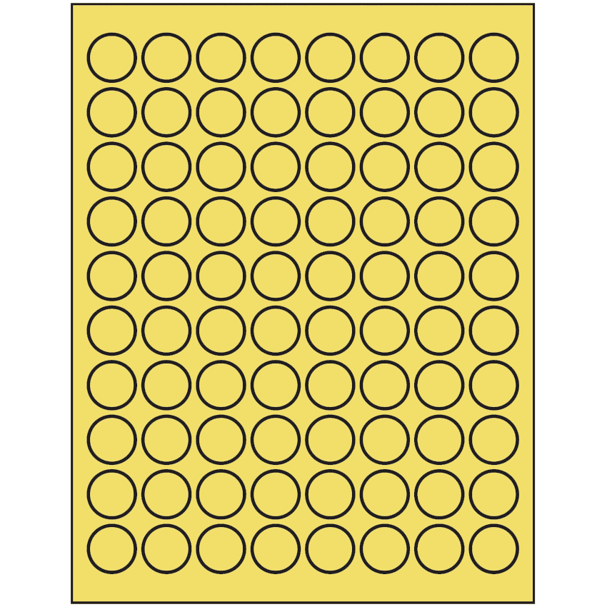 0.875" Pastel Yellow Circular Sheet Labels