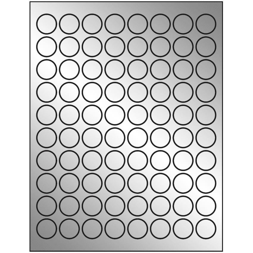 0.875" Silver Foil Circular Sheet Labels