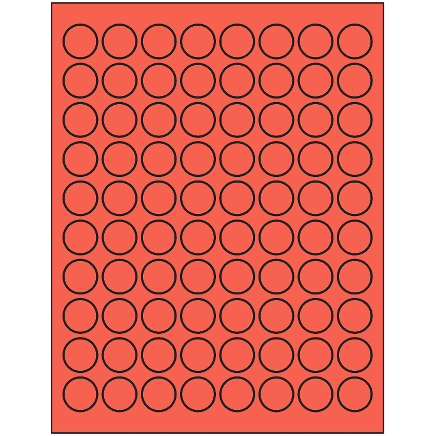 0.875" Red Circular Sheet Labels