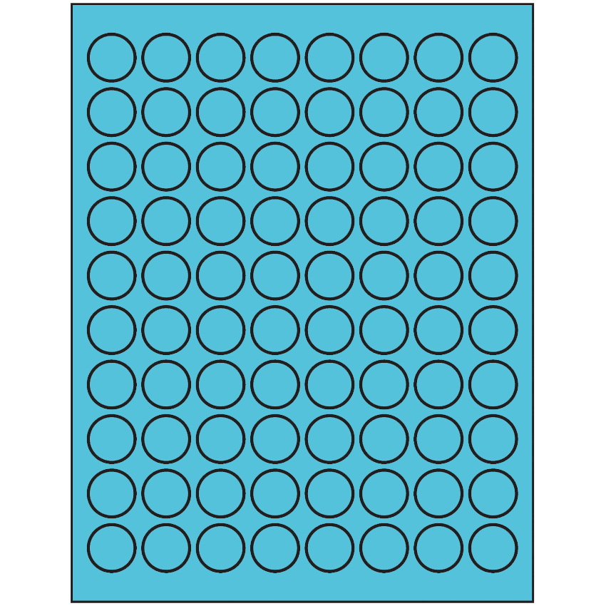 0.875" Turquoise Circular Sheet Labels
