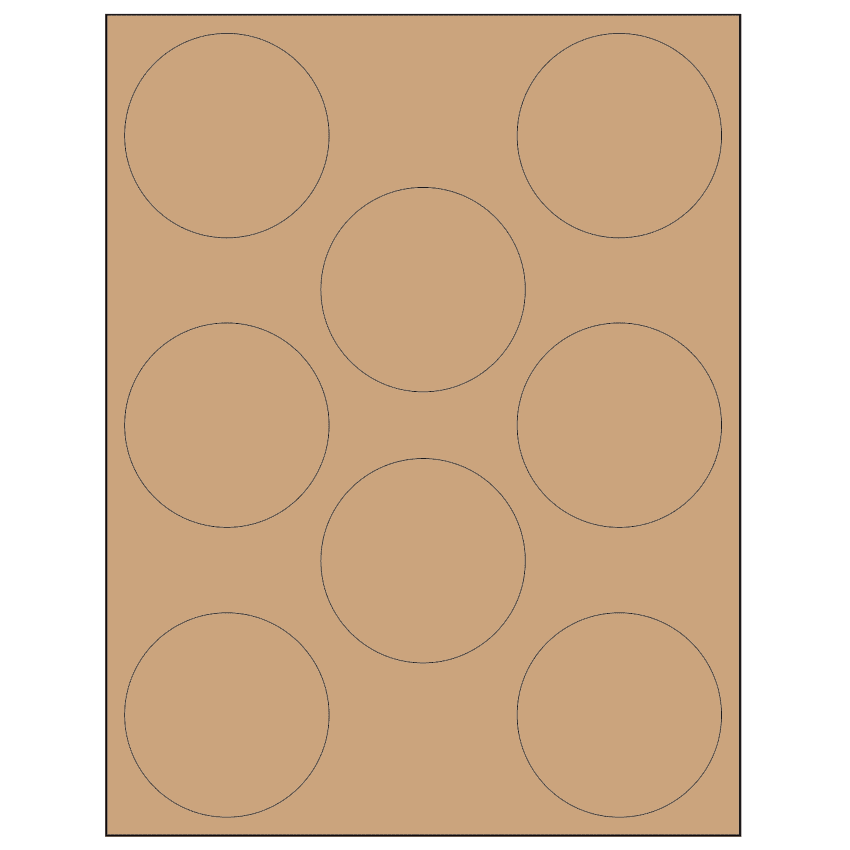 2.75" Brown Kraft Circular Sheet Labels