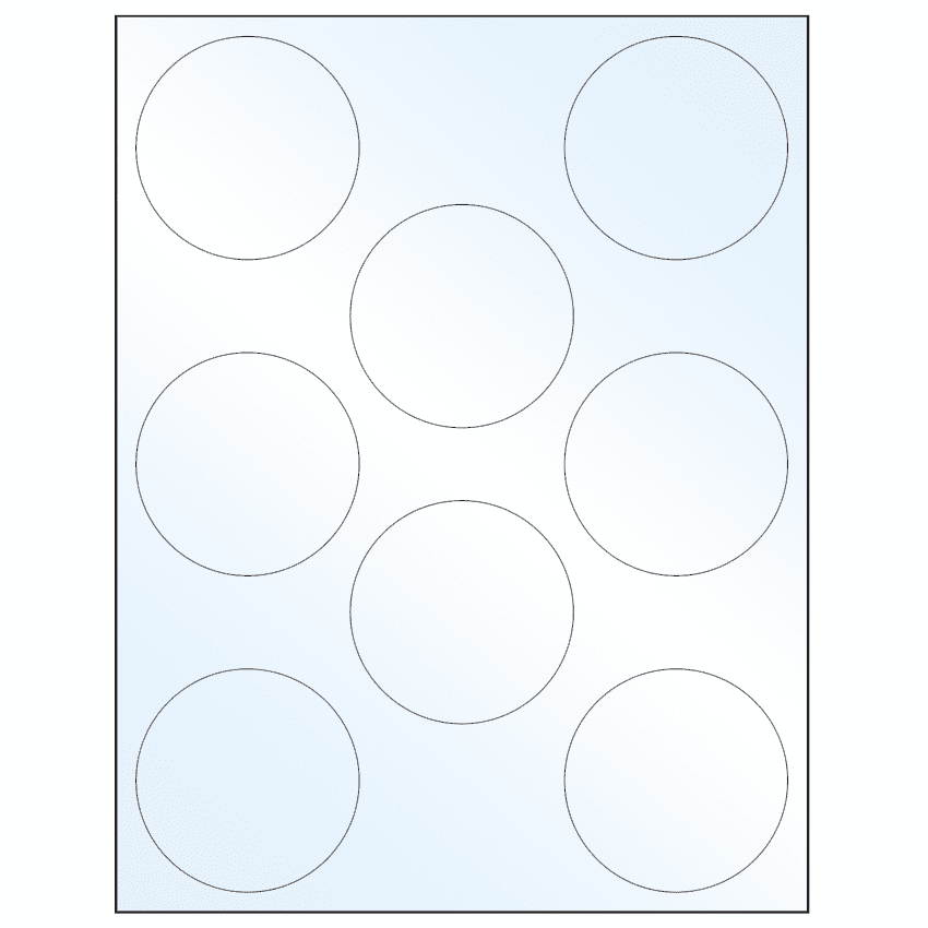 2.75" Crystal Clear Circular Sheet Labels