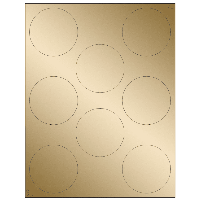 2.75" Gold Foil Circular Sheet Labels