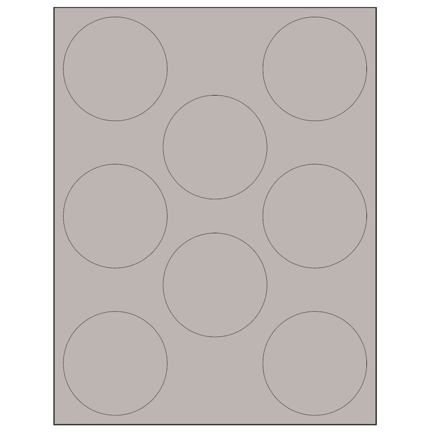 2.75" Gray Circular Sheet Labels