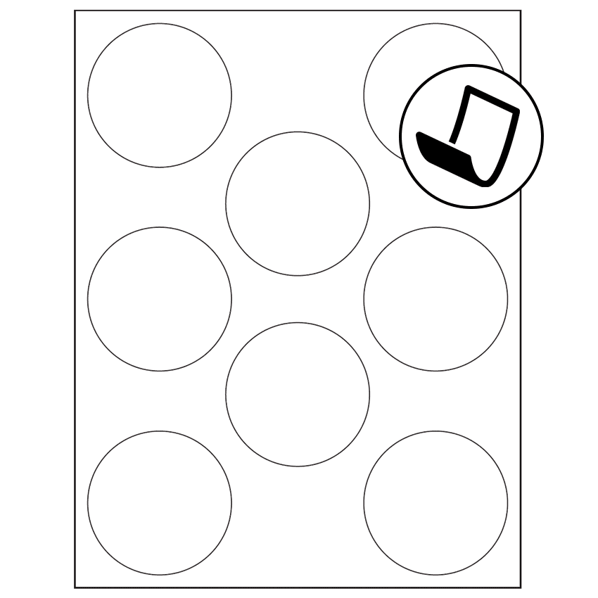 2.75" Blockout Circular Sheet Labels