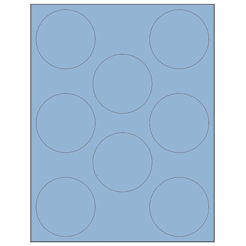 2.75" Pastel Blue Circular Sheet Labels