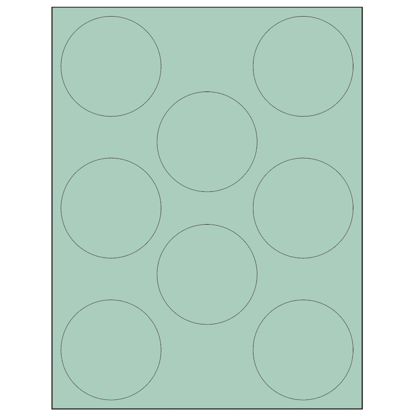 2.75" Pastel Green Circular Sheet Labels